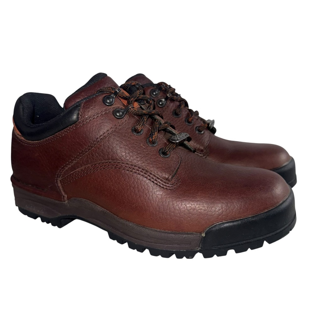 Rockport XCS Hydro-Shield Mens 9.5 M Brown Leather Hiking Shoes Vibram Outsole
